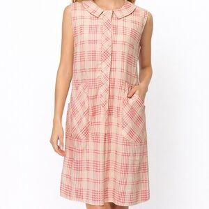 Vintage Montgomery Ward Pink White Day Dress 50s 60s S